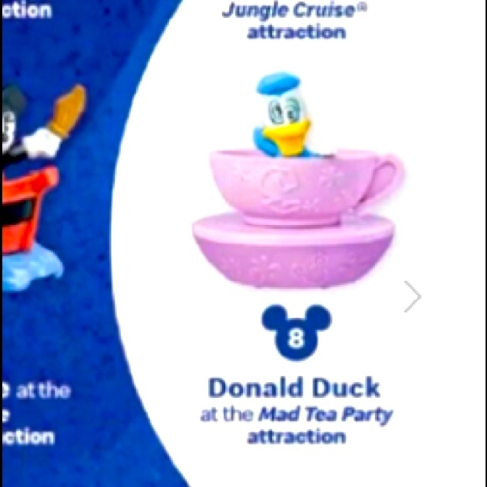 Mickey Runaway Railway DONALD DUCK Mad Tea Party Cup McDonalds Happy Meal Toy #8